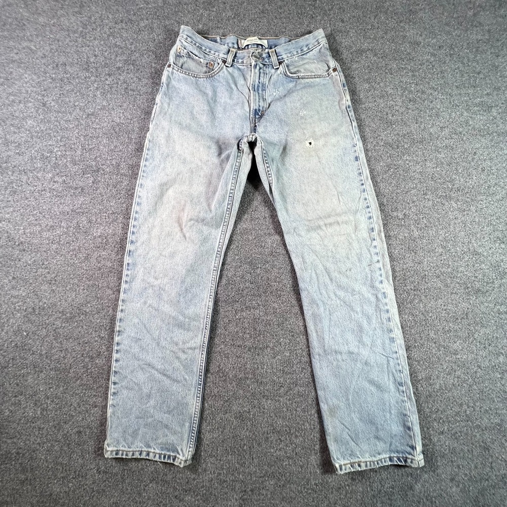 Levi's 505 Straight Jeans Men's 32x32 Blue Cotton Denim Faded Workwear Travel